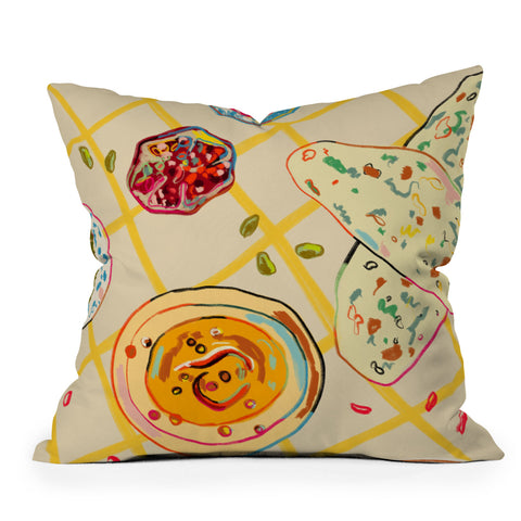 sandrapoliakov LEBANESE DINNER STILL LIFE Outdoor Throw Pillow