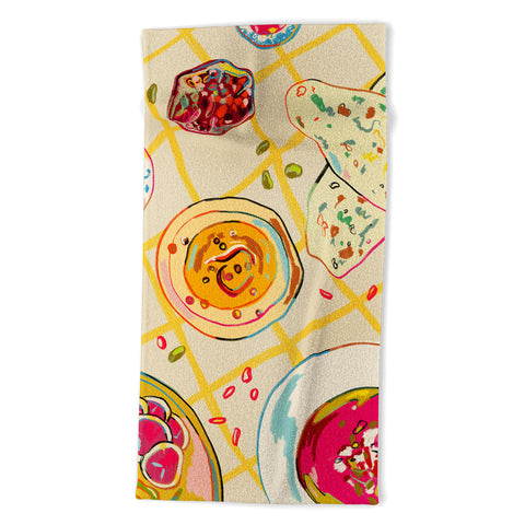sandrapoliakov LEBANESE DINNER STILL LIFE Beach Towel