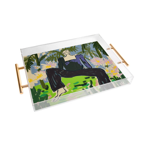sandrapoliakov LISTEN TO THE SILENCE Acrylic Tray