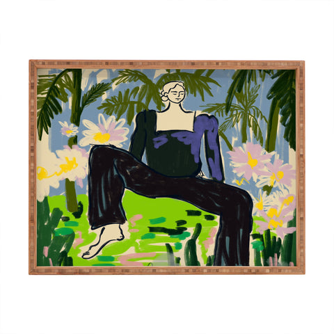 sandrapoliakov LISTEN TO THE SILENCE Rectangular Tray