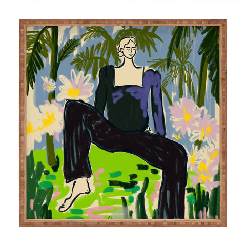 sandrapoliakov LISTEN TO THE SILENCE Square Tray