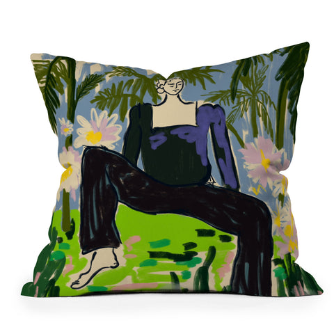 sandrapoliakov LISTEN TO THE SILENCE Throw Pillow