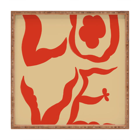 sandrapoliakov LOVE STATEMENT Square Tray