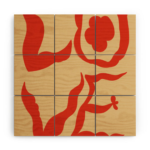 sandrapoliakov LOVE STATEMENT Wood Wall Mural