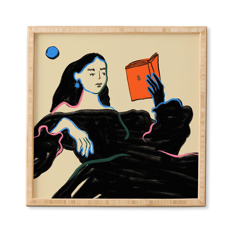 sandrapoliakov MIDNIGHT READING Framed Wall Art