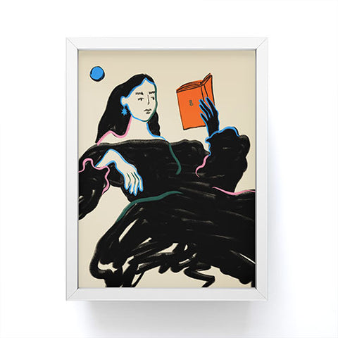 sandrapoliakov MIDNIGHT READING Framed Mini Art Print