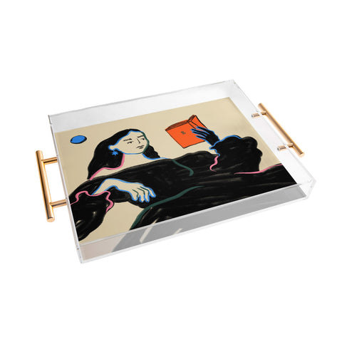 sandrapoliakov MIDNIGHT READING Acrylic Tray