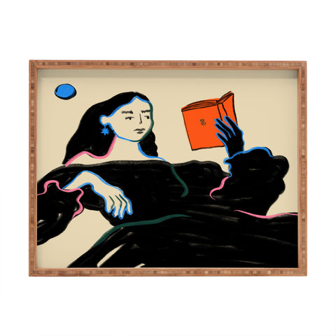 sandrapoliakov MIDNIGHT READING Rectangular Tray