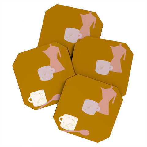 sandrapoliakov MORNING COFFEE I Coaster Set