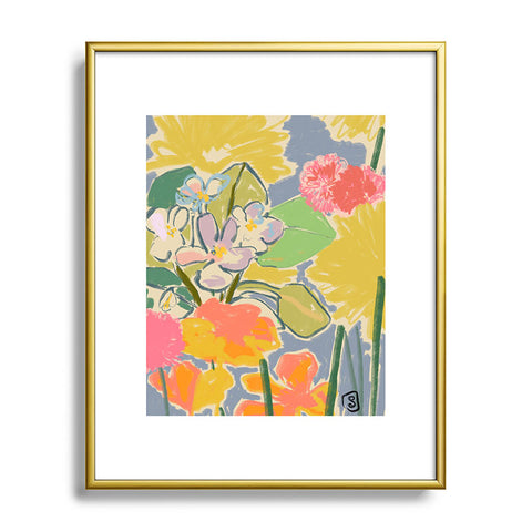 sandrapoliakov MORNING GARDEN Metal Framed Art Print