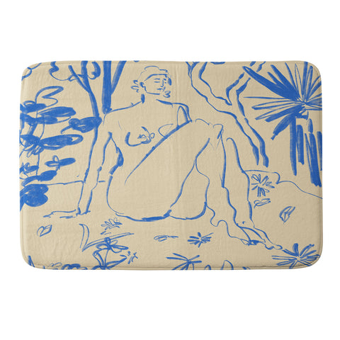 sandrapoliakov MYSTICAL FOREST BLUE Memory Foam Bath Mat