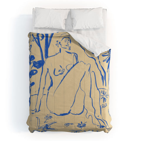sandrapoliakov MYSTICAL FOREST BLUE Comforter