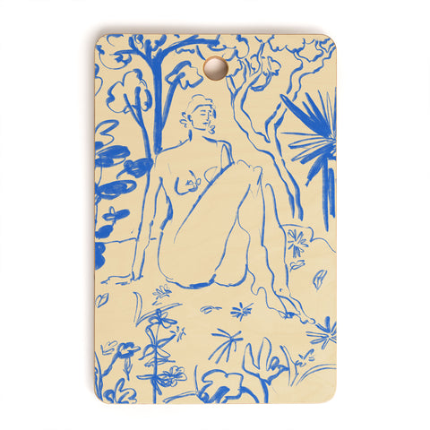 sandrapoliakov MYSTICAL FOREST BLUE Cutting Board Rectangle