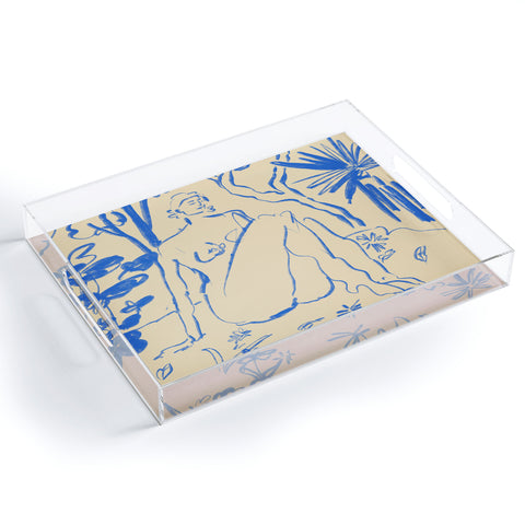 sandrapoliakov MYSTICAL FOREST BLUE Acrylic Tray