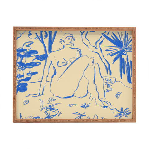 sandrapoliakov MYSTICAL FOREST BLUE Rectangular Tray