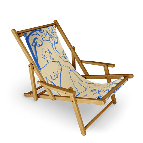 sandrapoliakov MYSTICAL FOREST BLUE Sling Chair