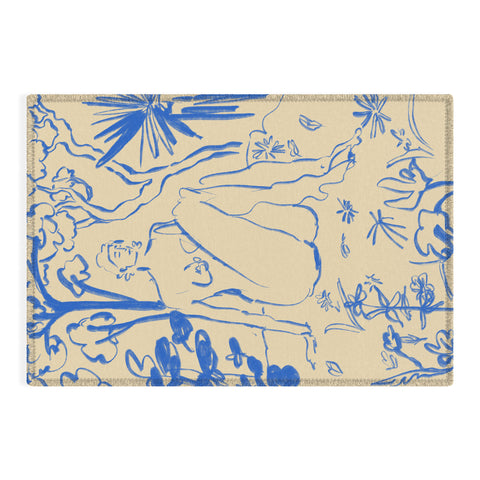 sandrapoliakov MYSTICAL FOREST BLUE Outdoor Rug