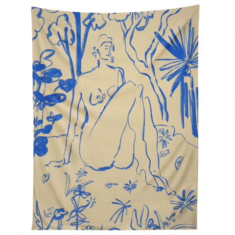 sandrapoliakov MYSTICAL FOREST BLUE Tapestry