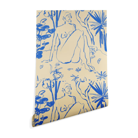sandrapoliakov MYSTICAL FOREST BLUE Wallpaper