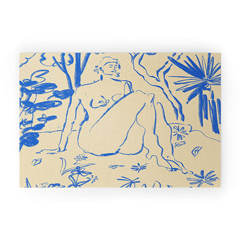 sandrapoliakov MYSTICAL FOREST BLUE Welcome Mat