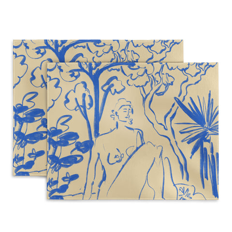 sandrapoliakov MYSTICAL FOREST BLUE Placemat