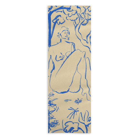 sandrapoliakov MYSTICAL FOREST BLUE Yoga Towel