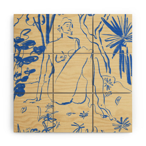 sandrapoliakov MYSTICAL FOREST BLUE Wood Wall Mural