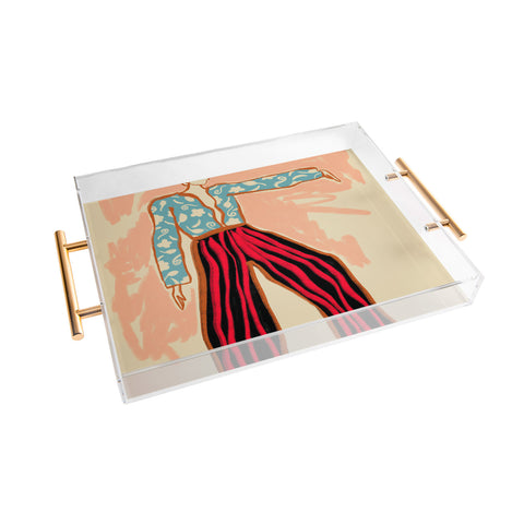 sandrapoliakov NEW YEAR DANCE Acrylic Tray