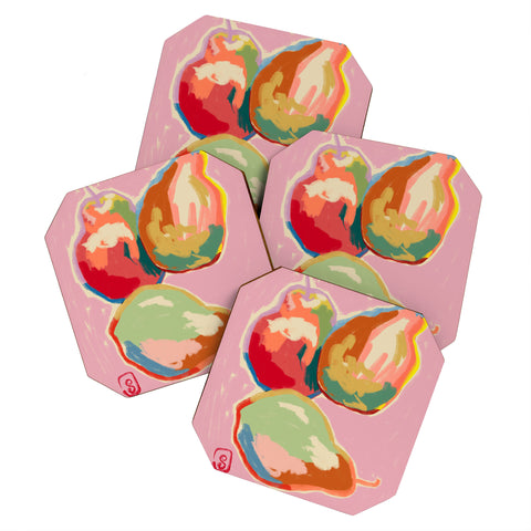 sandrapoliakov PERFECT PEARS Coaster Set