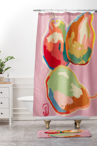 sandrapoliakov PERFECT PEARS Shower Curtain And Mat
