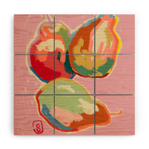 sandrapoliakov PERFECT PEARS Wood Wall Mural
