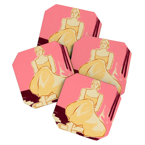 sandrapoliakov PINK DREAM Coaster Set