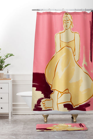 sandrapoliakov PINK DREAM Shower Curtain And Mat