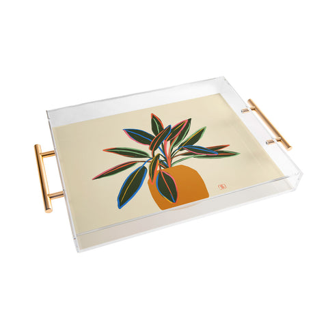 sandrapoliakov PLANT WITH COLOURFUL LEAVES Acrylic Tray