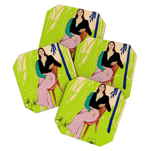sandrapoliakov RELAXED WOMAN Coaster Set
