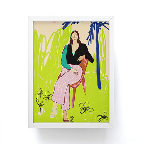 sandrapoliakov RELAXED WOMAN Framed Mini Art Print