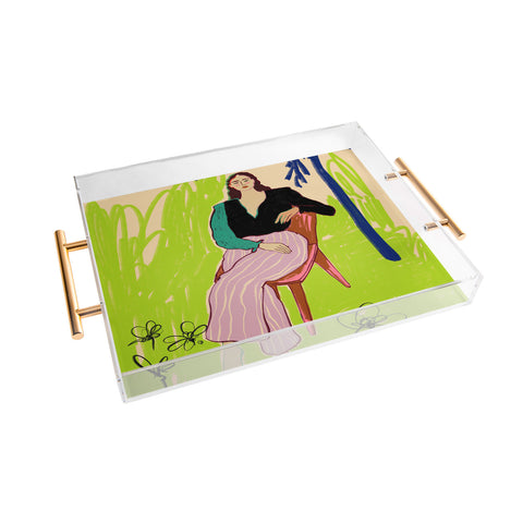 sandrapoliakov RELAXED WOMAN Acrylic Tray