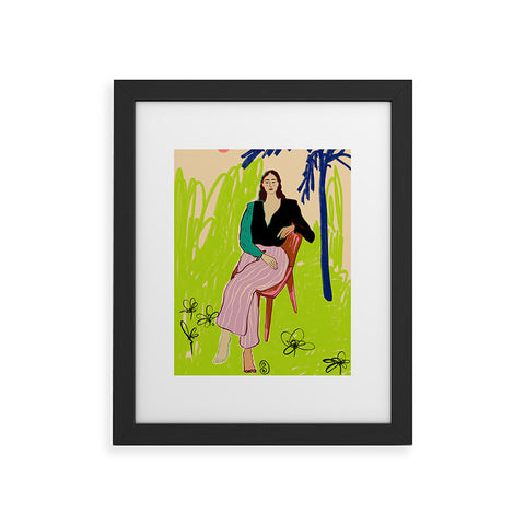 sandrapoliakov RELAXED WOMAN Framed Art Print