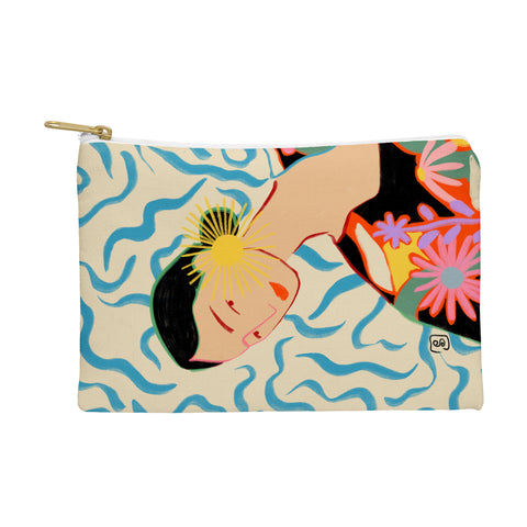 sandrapoliakov SMILING WOMAN AND SUNSHINE Pouch