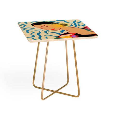 sandrapoliakov SMILING WOMAN AND SUNSHINE Side Table