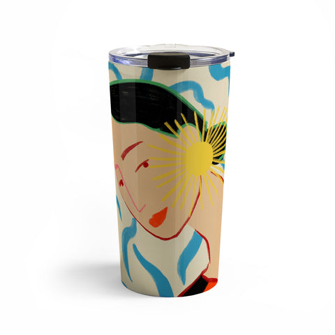 sandrapoliakov SMILING WOMAN AND SUNSHINE Travel Mug