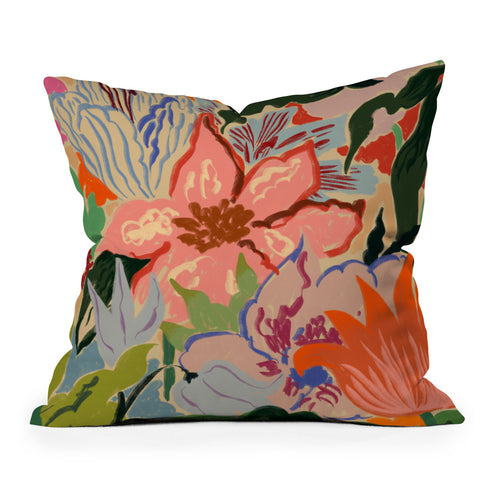 sandrapoliakov SUMMER BOUQUET II Outdoor Throw Pillow