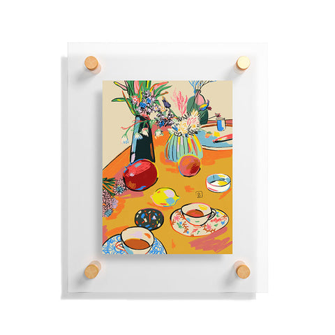 sandrapoliakov TEA AND FLOWERS AT HOME Floating Acrylic Print