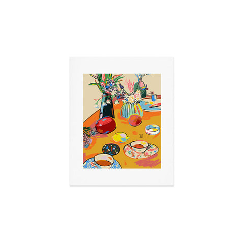 sandrapoliakov TEA AND FLOWERS AT HOME Art Print