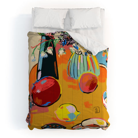 sandrapoliakov TEA AND FLOWERS AT HOME Comforter