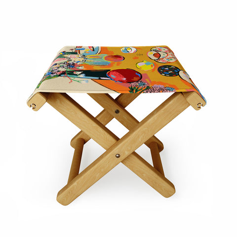 sandrapoliakov TEA AND FLOWERS AT HOME Folding Stool