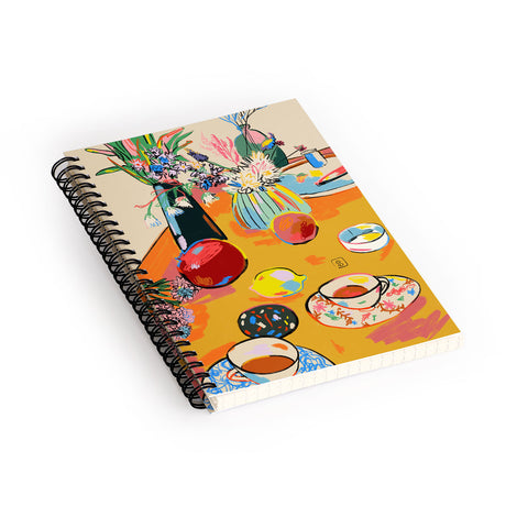 sandrapoliakov TEA AND FLOWERS AT HOME Spiral Notebook