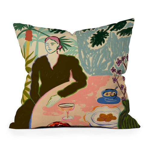 sandrapoliakov Tropical Brunch Outdoor Throw Pillow