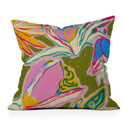 sandrapoliakov TROPICAL GARDEN 1 Outdoor Throw Pillow