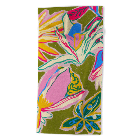 sandrapoliakov TROPICAL GARDEN 1 Beach Towel